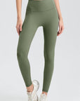 Dim Gray Wide Waistband Sport Leggings Sentient Beauty Fashions Apparel & Accessories