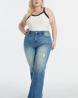Lavender BAYEAS Full Size Ultra High-Waist Gradient Bootcut Jeans Sentient Beauty Fashions Apparel & Accessories