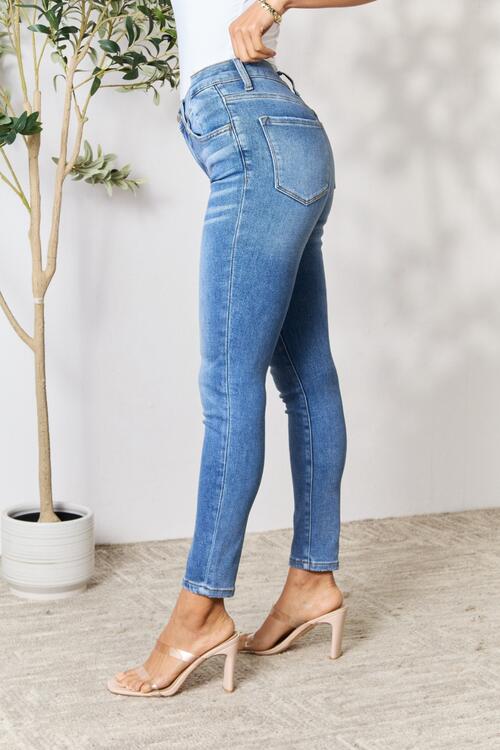 Light Gray BAYEAS Skinny Cropped Jeans Sentient Beauty Fashions Apparel &amp; Accessories