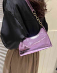 Dark Slate Gray PU Leather Shoulder Bag Sentient Beauty Fashions *Accessories