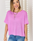 Thistle Zenana Full Size Round Neck Short Sleeve T-Shirt Sentient Beauty Fashions Apparel & Accessories