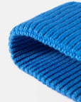 Dark Cyan Contrast Tie-Dye Cable-Knit Cuffed Beanie