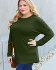Dark Slate Gray Basic Bae Full Size Round Neck Dropped Shoulder T-Shirt Sentient Beauty Fashions Apparel & Accessories