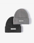 White Smoke NEWYORK Patch Rib-Knit Cuffed Beanie