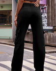 Black Buttoned Loose Fit Jeans with Pockets Sentient Beauty Fashions Apparel & Accessories