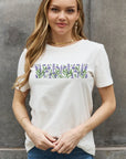 Dim Gray Simply Love Full Size Flower Graphic Cotton Tee Sentient Beauty Fashions Apparel & Accessories