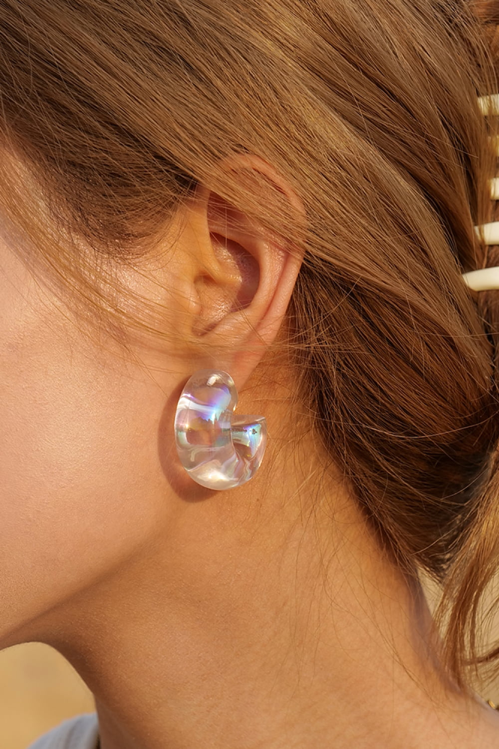 Sienna Resin C-Hoop Earrings Sentient Beauty Fashions jewelry