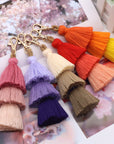 Gray Assorted 4-Pack Multicolored Fringe Keychain Sentient Beauty Fashions Apparel & Accessories