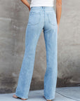 Dark Gray Washed Straight Leg Jeans Sentient Beauty Fashions Apparel & Accessories