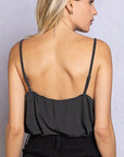 Tan POL Lace Detail V-Neck Cami Sentient Beauty Fashions Apparel & Accessories