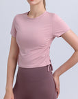 Thistle Round Neck Short Sleeve Active Top Sentient Beauty Fashions Apparel & Accessories
