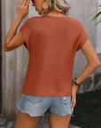 Sienna Pocketed Round Neck Cap Sleeve Sweater Sentient Beauty Fashions Apparel & Accessories