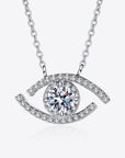 White Smoke Moissanite Evil Eye Pendant 925 Sterling Silver Necklace Sentient Beauty Fashions jewelry