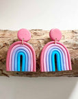 Light Gray Rainbow Shape Dangle Earrings