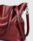 Saddle Brown PU Leather Tote Bag Sentient Beauty Fashions Bag