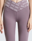 Light Slate Gray Wide Waistband Sports Pants Sentient Beauty Fashions Apparel & Accessories