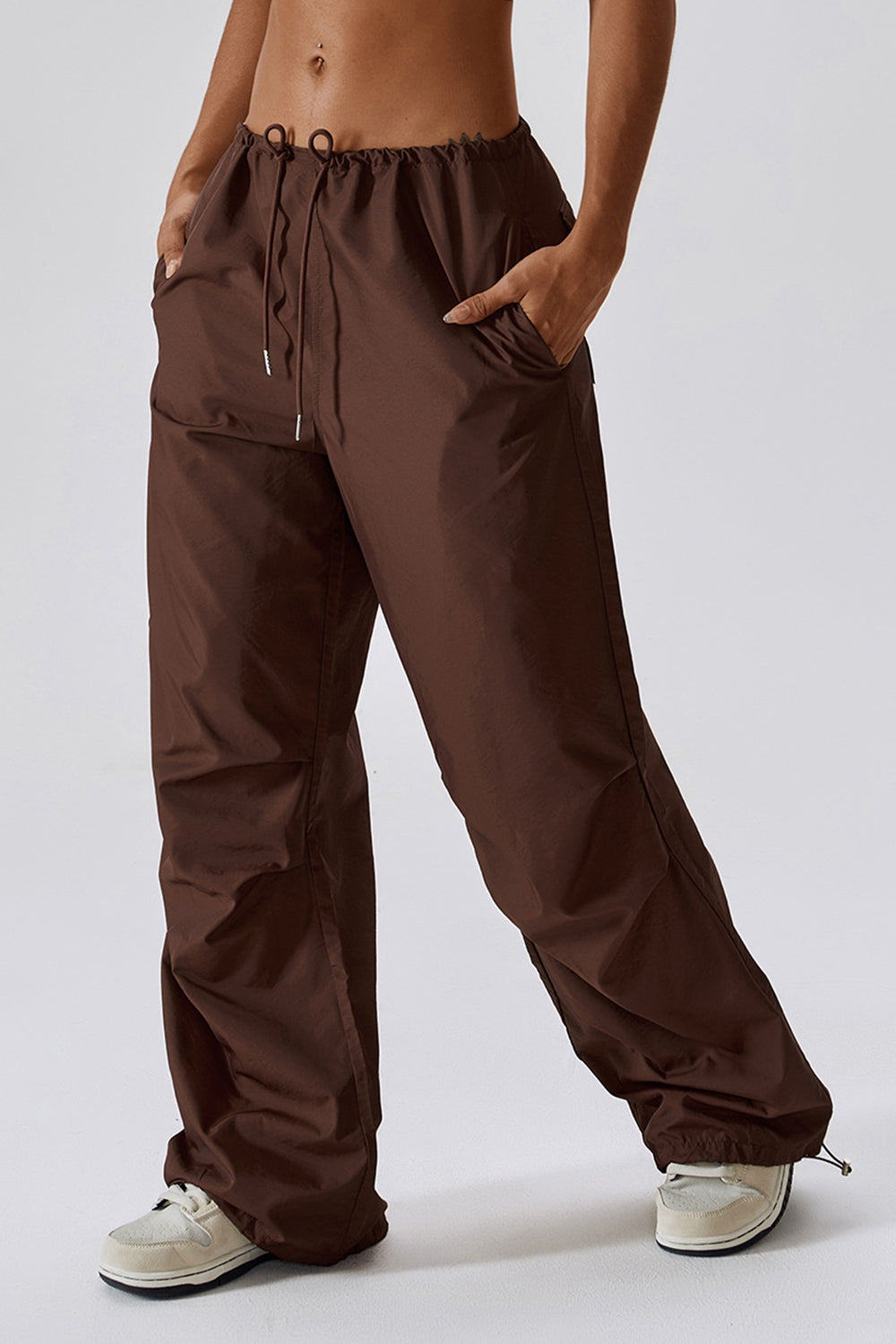 Light Gray Long Loose Fit Pocketed Sports Pants Sentient Beauty Fashions Apparel & Accessories