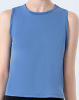 Steel Blue Round Neck Active Tank Sentient Beauty Fashions Apparel & Accessories