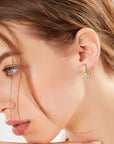 Inlaid Moissanite 925 Sterling Silver C-Hoop Earrings