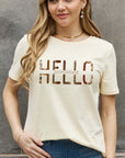 Gray Simply Love Full Size HELLO SUNSHINE Graphic Cotton Tee Sentient Beauty Fashions Apparel & Accessories