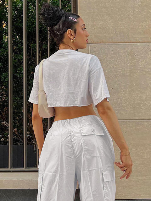 Rosy Brown Drawstring Waist Pants with Pockets Sentient Beauty Fashions Apparel &amp; Accessories