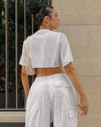 Rosy Brown Drawstring Waist Pants with Pockets Sentient Beauty Fashions Apparel & Accessories