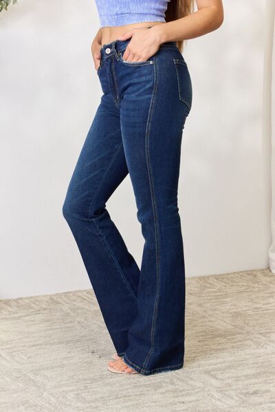 Light Gray Kancan Full Size Slim Bootcut Jeans Sentient Beauty Fashions Apparel &amp; Accessories