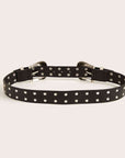 Beige Double Row Studded PU Leather Belt Sentient Beauty Fashions Apparel & Accessories