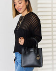 Dark Slate Gray David Jones PU Leather Handbag Sentient Beauty Fashions Apparel & Accessories