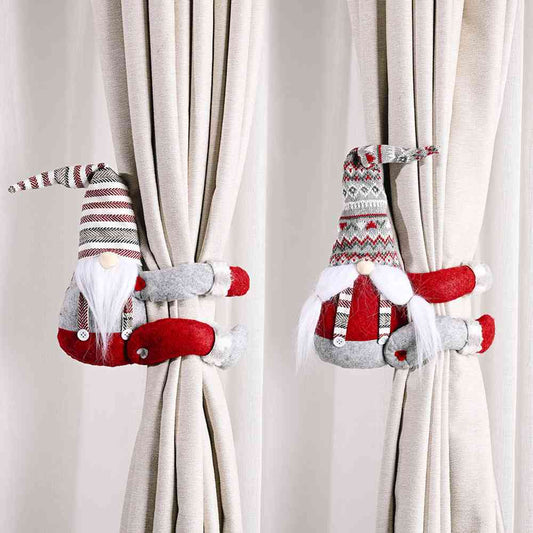 Light Gray Faceless Gnome Curtain Ornament