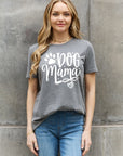 Light Slate Gray Simply Love Full Size DOG MAMA Graphic Cotton T-Shirt Sentient Beauty Fashions