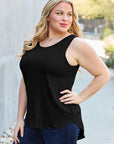 Black Basic Bae Full Size Round Neck Tank Sentient Beauty Fashions Apparel & Accessories