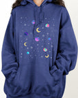 Dark Slate Blue Simply Love Full Size Dropped Shoulder Star & Moon Graphic Hoodie Sentient Beauty Fashions Apparel & Accessories