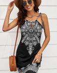 Black Printed Tie-Shoulder Cutout Dress Sentient Beauty Fashions Dresses