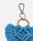 Steel Blue Assorted 4-Pack Heart-Shaped Macrame Fringe Keychain Sentient Beauty Fashions Apparel & Accessories