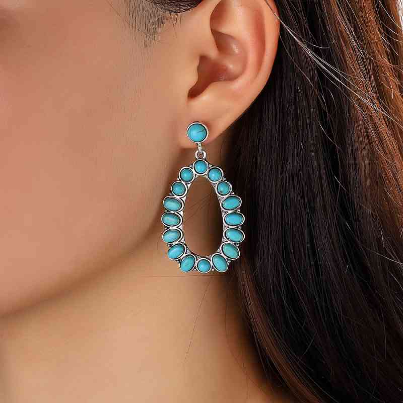 Rosy Brown Artificial Turquoise Earrings Sentient Beauty Fashions jewelry