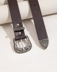 Dark Slate Gray PU Leather Belt Sentient Beauty Fashions *Accessories
