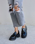Gray Forever Link Tassel Detail Mid Heel Chunky Loafers Sentient Beauty Fashions Shoes