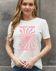 Dim Gray Simply Love Full Size HAPPY MIND HAPPY LIFE Graphic Cotton Tee Sentient Beauty Fashions Apparel & Accessories