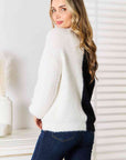 Light Gray Woven Right Contrast Button-Front V-Neck Cardigan Sentient Beauty Fashions Apparel & Accessories