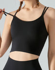 Black Double Strap Sports Cami Sentient Beauty Fashions Apparel & Accessories