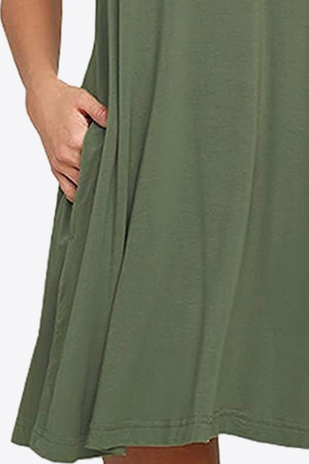Dim Gray Full Size Round Neck Sleeveless Dress with Pockets