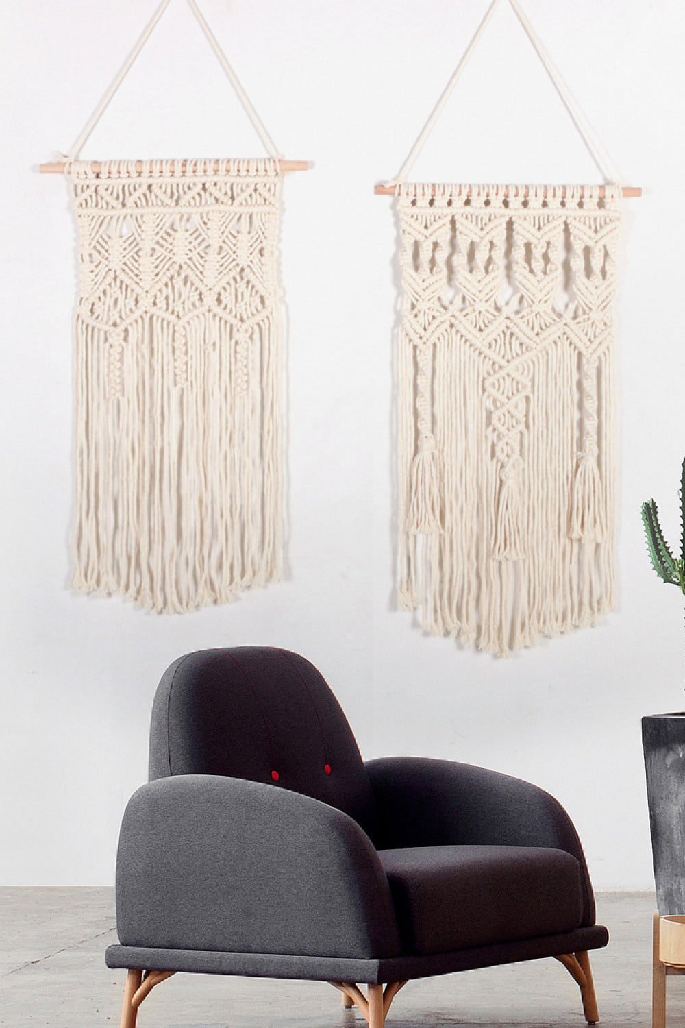 Antique White Macrame Bohemian Hand Woven Fringe Wall Hanging Sentient Beauty Fashions Home Decor