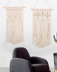 Antique White Macrame Bohemian Hand Woven Fringe Wall Hanging Sentient Beauty Fashions Home Decor