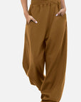 White Smoke Elastic Waist Sweatpants with Pockets Sentient Beauty Fashions Apparel & Accessories