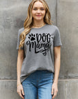 Light Slate Gray Simply Love Full Size DOG MAMA Graphic Cotton T-Shirt Sentient Beauty Fashions