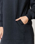 Dark Slate Gray Zenana Oversized Longline Top with Pockets Sentient Beauty Fashions Apparel & Accessories