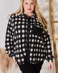 Black Hailey & Co Full Size Plaid Button Up Jacket Sentient Beauty Fashions Apparel & Accessories