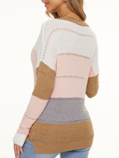 Sienna Eyelet Surplice Dropped Shoulder Sweater Sentient Beauty Fashions Apparel &amp; Accessories
