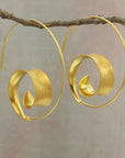 Rosy Brown Spiral Design Hoop Earrings Sentient Beauty Fashions jewelry